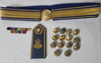 Canadian Military Belt , Buttons , Shoulder Board & Ribbon Bar