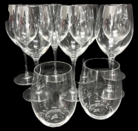 9 Signed Wine Glasses: 7 BORMIOLI ROCCO Italy 9.4" Tall Stemmed + 2 RIEDEL 4.8" Stemless