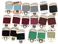 18 Vintage 100% Wool Mending / Repair Spools: Chadwick's, Warwick & Dawn - Up to 24 Yards Per Spool