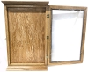Neat Shallow Solid Wood & Glass Latching Wall Hanging Display Case - 14.75" &times; 2" &times; 23.4" - Approx 0.5" Allowance For Displayed Items - 2