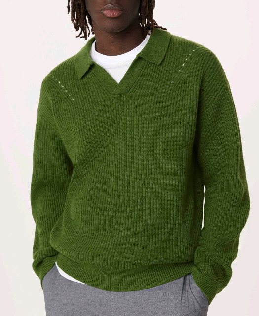 New | Size XL Men's Frank and Oak The Lambswool Johnny Collar Sweater