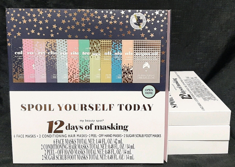 4 New "My Beauty Spot" 13 Days of Maskinf Books, Containing 6 Face Masks, 2 Conditioning Hair Masks, 2 Peels, Off-Hand Masks & 2 Sugar Scrub Foot Masks