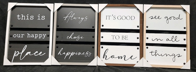 4 New Indoor Home Signs | Signs Measure at 13&frac12;" Tall, 9" Wide