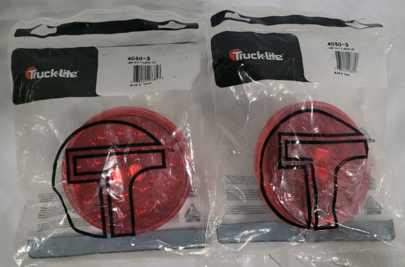Truck-Lite Red Stop, Turn & Tail & Front Park and Turn LED 4'' , Pair - New