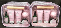 6 New Bags of Studio Selection Shower Kits | Contains Bath Oils, Body Lotions, Body Scrubs, Bath Bombs & Wooden Massagers | Bags Measure 10" Wide, 8&frac12;" Tall