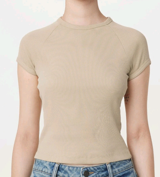 New | Size XL Women's Frank & Oak The Shrunken T-Shirt