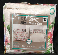 New Fresh Home 3PC Quilt Set for Full Size & Queen Size Beds
