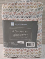 New Pastellino Full 4 Pieces Sheet Set| Includes- 1 Flat Sheet, 1 Fitted Sheet & 2 pillowcases| See Photos for Measurements