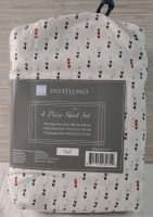 New Pastellino Full 4 Pieces Sheet Set| Includes- 1 Flat Sheet, 1 Fitted Sheet & 2 pillowcases| See Photos for Measurements