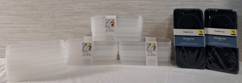 20+ New Assorted Size Plastic Storage Backets | Brands- Sterilite & Trueliving | Biggest Backet Measures- 10" X 5" X 2.6"