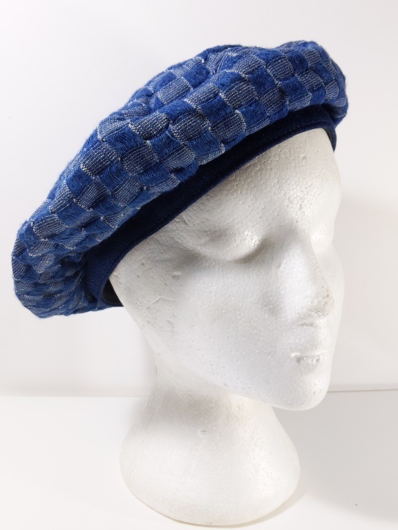 New URBAN OUTFITTERS Denim Checkerboard Beret