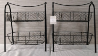 2 New Metal Two-Tier Trays for Decoration | Height- 16" approx.