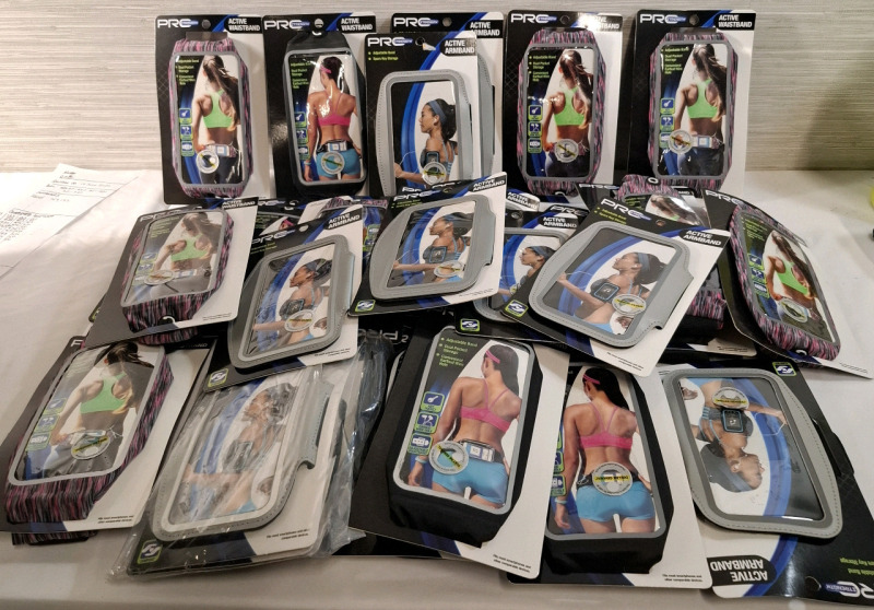 20+ Assorted Pro Strength Active Armbands & Waistbands | One Size Fits Most Smartphones & other Comparible Devices