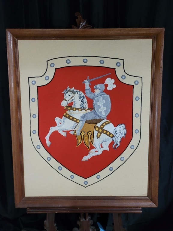 Heraldic Shield Felt & Linen Framed Tapestry