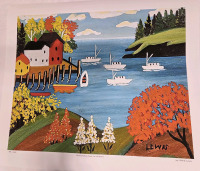 Art Print of "Nova Scotia Cove, in Autumn" By Maud Lewis Measures 23" x 19" | 162/950