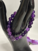 Natural Amethyst Quartz Bead Stone Bracelet Flex - 2