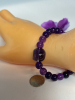 Natural Amethyst Quartz Bead Stone Bracelet Flex - 4