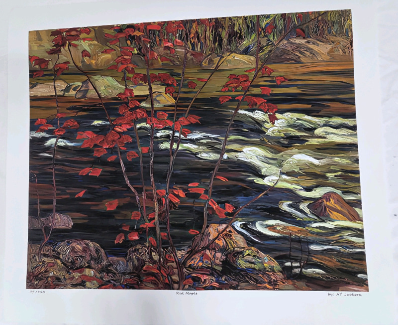 Art Print of "Red Maple" By A.Y Jackson (Group of Seven) Measures 24" x 20" | 84/950