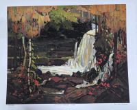 Art Print of "Woodland Waterfall, Winter" By Tom Thomson | Measures 24" x 20" | 262/950