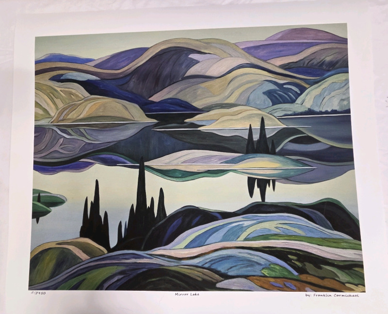 Art Print of "Mirror Lake" By Franklin Carmichael (Group of Seven) Measures 24" x 21" | 127/950