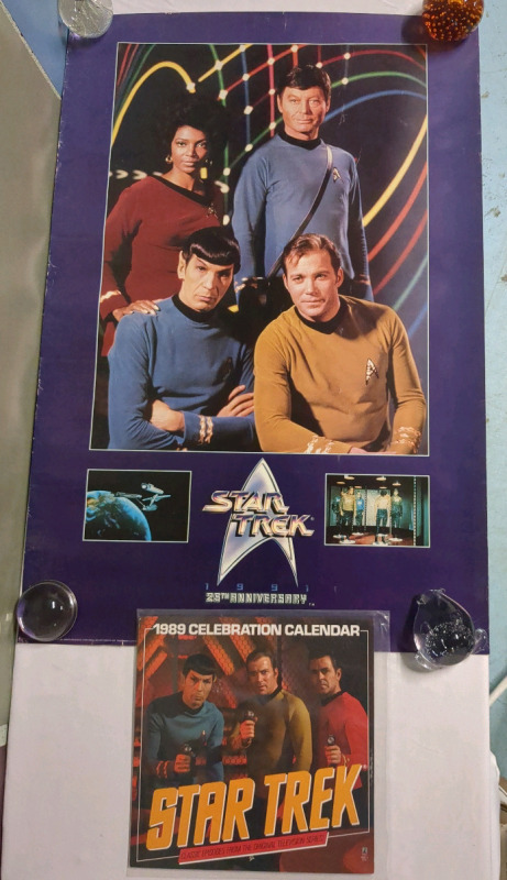 Vintage Star Trek Calendar (1989) & Star Trek Poster (1991) 22x34 inches