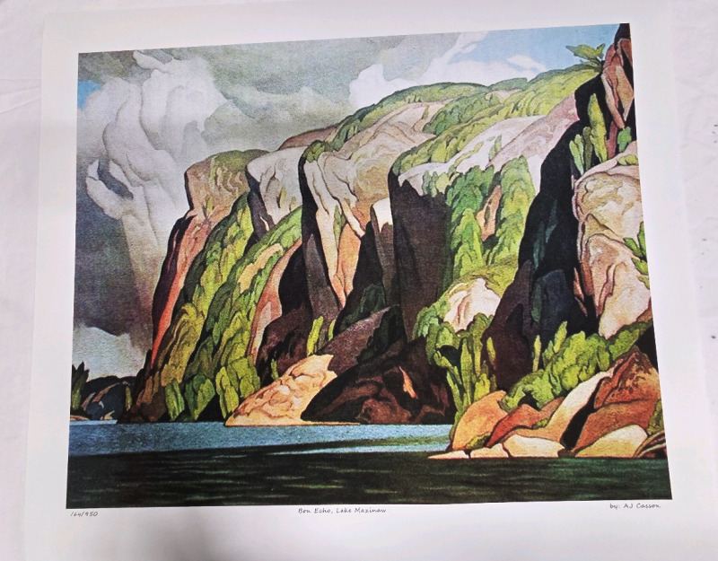Art Print of "Bon Echo, Lake Mazinaw" By A.J Casson (Group of Seven) Measures 24" x 20" | 164/950