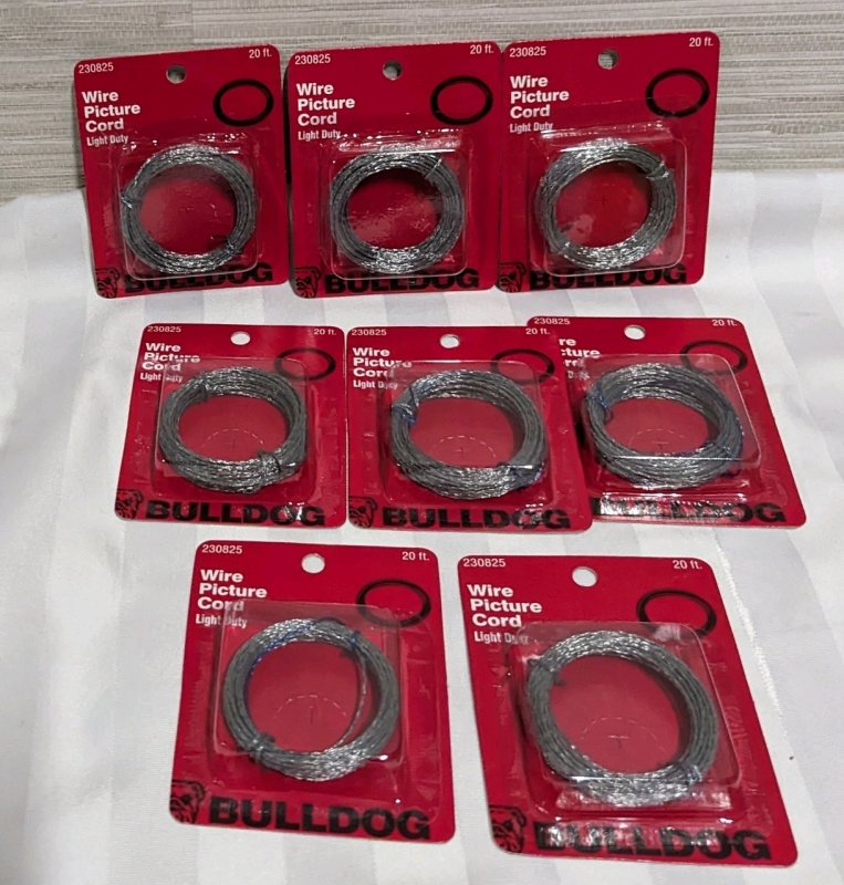 8 New Bulldog Wire Picture Cord. 20ft Per Cord.