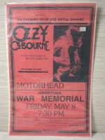 Vintage 1980s Ozzy Osbourne Blizzard Of Ozz Tour Poster