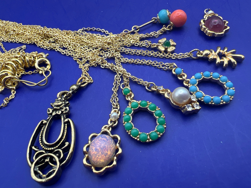 Vintage 11 Necklaces on original ring holder