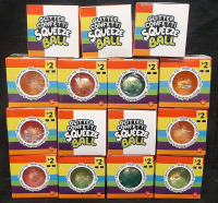 15 New Glitter Confetti Squeeze Balls | Boxes are 3" Tall & Wide