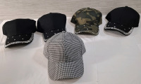 5 New Assorted Design Adult Caps | One Size
