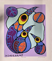 Art Print of "Family Of Birds" By Norval Morrisseau | Measures 24" x 21" | 133/950