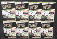 8 New Mini Disco Party USB Lights | Plugs into Your Phone, Comes with Three Adapters, Box Measures at 4" Tall, 3" Wide