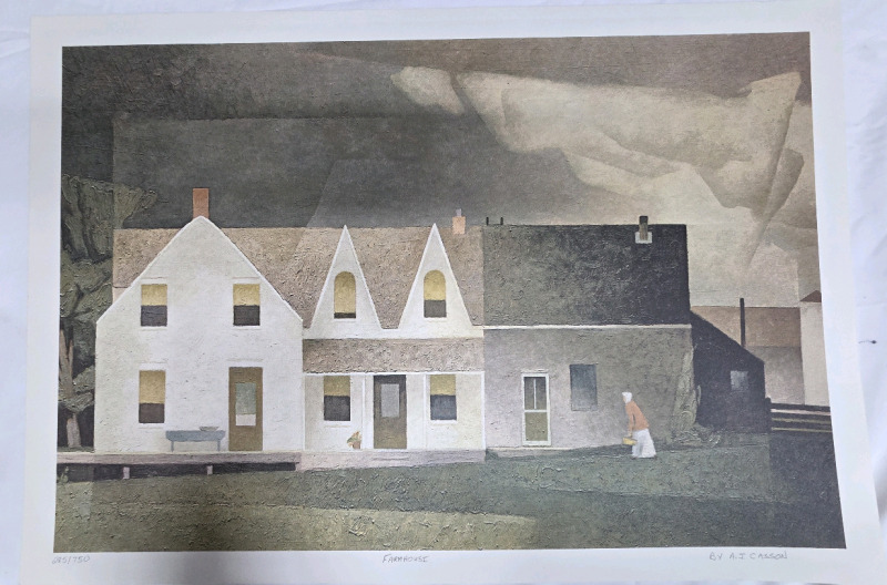 Art Print of "Farm House" By A.J Casson (Group of Seven) Measures 18" x 26" | 285/750