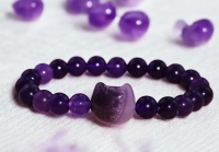 Natural Amethyst Quartz Bead Stone Bracelet Flex