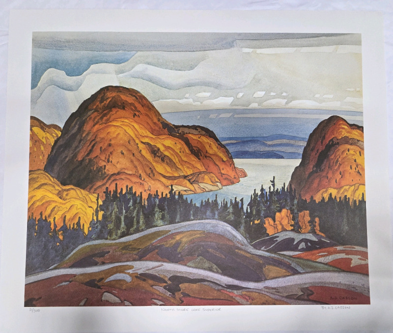Art Print of "NorthShoreLakeSuperior" By A.J Casson (Group of Seven) Measures 24" x 20" | 31/500