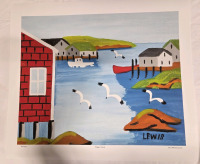 Art Print of "Peggy's Cove" By Maud Lewis Measures 24" x 21" | 73/950