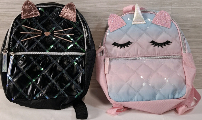 2 New Kids' Mini Backpacks | Height- 10.8" each