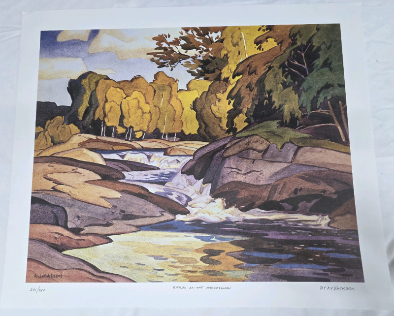Art Print of "Rapids On The Macnetawan" By A.Y Jackson (Group of Seven) Measures 24" x 20" | 261/750