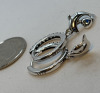 925 Sterling Silver Dolphin Drop Earrings Pierced Blue Stone Stamped Appropriately 1.11 inch - 5
