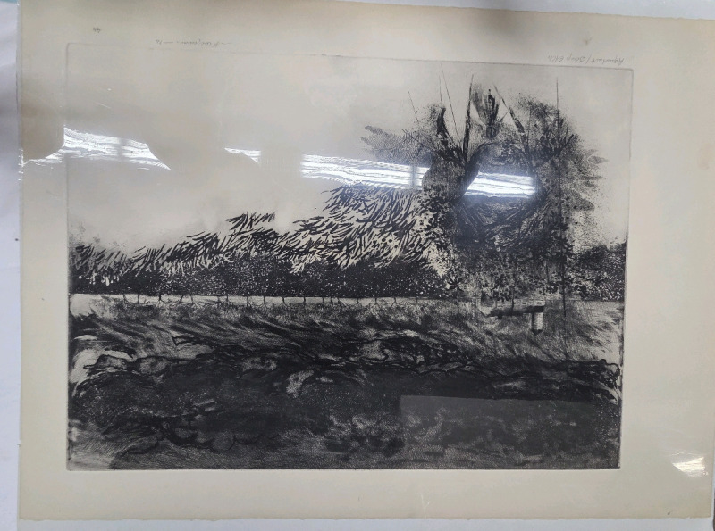 Aquatint/Deep Etching of "Klockade 72" By GK Measures 24" x 30"