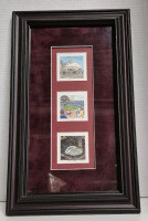 3 Vintage Framed Miniature Skydome Prints Signed by Artist INGRID HUNT 10.25 by 17.5"