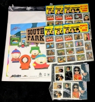 Vintage 1996 South Park Video Game Poster, 2&times; Michael Jackson Thriller Puffy Sticker Packs, 6&times; 1988 The Three Stooges Puffy Stick-Ons Sticker Sheets Series 1-6