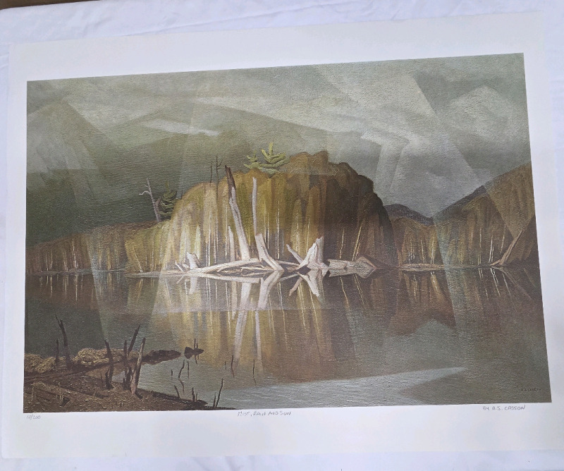 Art Print of "Mist, Rain and Sun" By A.J Casson (Group of Seven) Measures 24" x 20" | 10/200