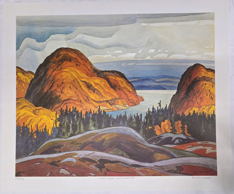 Art Print of "North Shore Lake Superior" By A.J Casson (Group of Seven) Measures 24" x 20" | 269/400