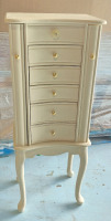 Large Jewelry Armoire Filled with Jewelry 3ft 3.5" Tall- Rings, Watches, Earrings, Bracelets, Brooches and Necklaces +