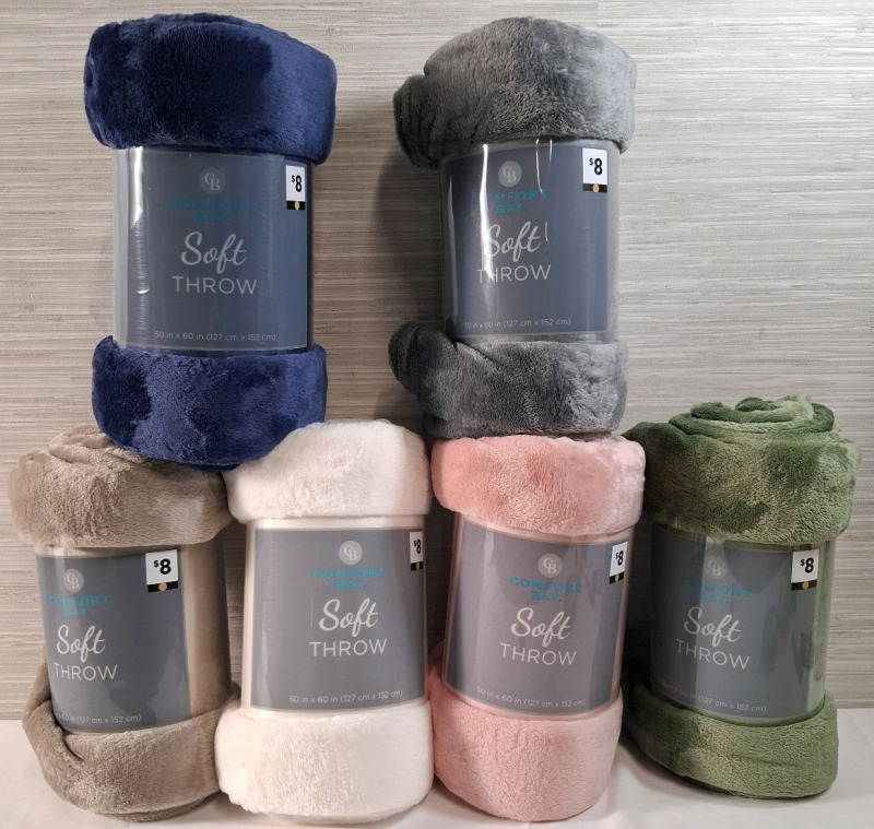 6 New Comfort Bay Teddy Sherpa Throws | Measurements- 50" X 60" | 100% Polyester Fiber