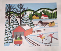 Print of "Skaters" By Maud Lewis Measures 24" x 20" | 33/300