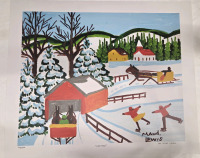 Print of "Skaters" By Maud Lewis Measures 24" x 20" | 114/300