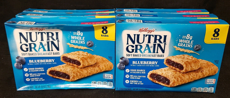 6 New Boxes of Kellogg's Nutrigrain Bars | 296g Each, Best Before November 1st 2025